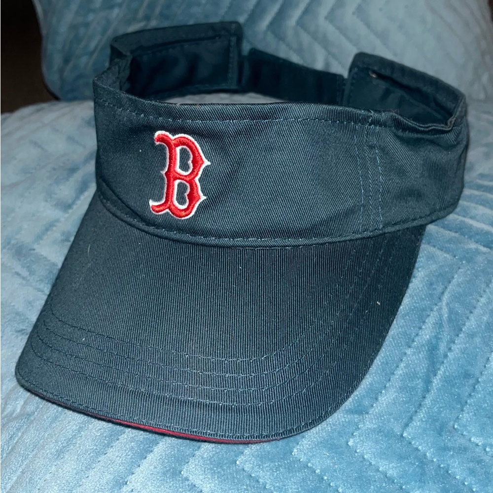 Boston Red Sox Visor Blue/Red Verizon Logo Promo Hat NEW MLB Adjustable SGA